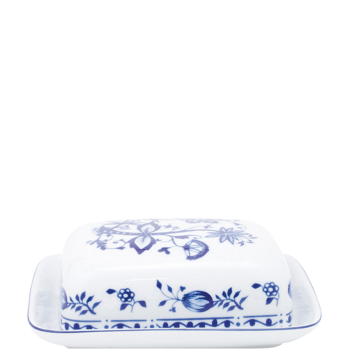 KAHLA Porzellan Zwiebelmuster Butterdose, eckig – KAHLA Home